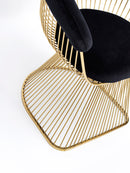 Modrest Chandler Black Velvet & Gold Dining Chair