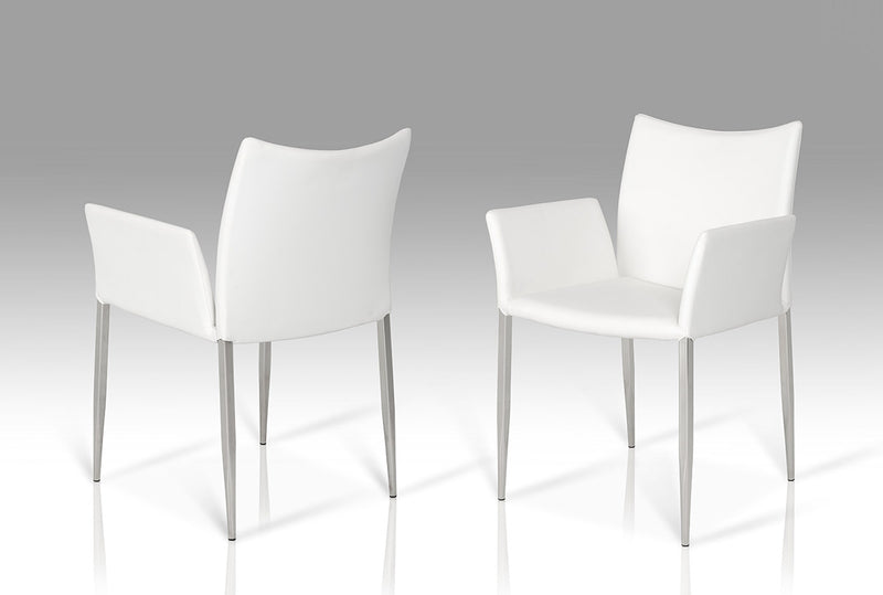 Modrest Avril Modern White Leatherette Dining Chair