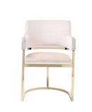 Modrest Tulsa Modern Cream Velvet & Gold Dining Chair