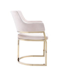 Modrest Tulsa Modern Cream Velvet & Gold Dining Chair