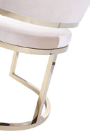 Modrest Tulsa Modern Cream Velvet & Gold Dining Chair