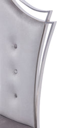 Modrest Bonnie Modern Grey Velvet & Stainless Steel Dining Chair (Set of 2)