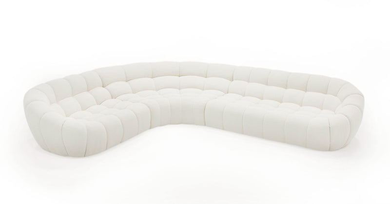 Divani Casa Yolonda - Off-White Fabric Sectional Sofa