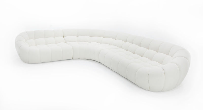 Divani Casa Yolonda - Off-White Fabric Sectional Sofa