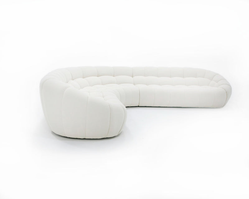 Divani Casa Yolonda - Off-White Fabric Sectional Sofa