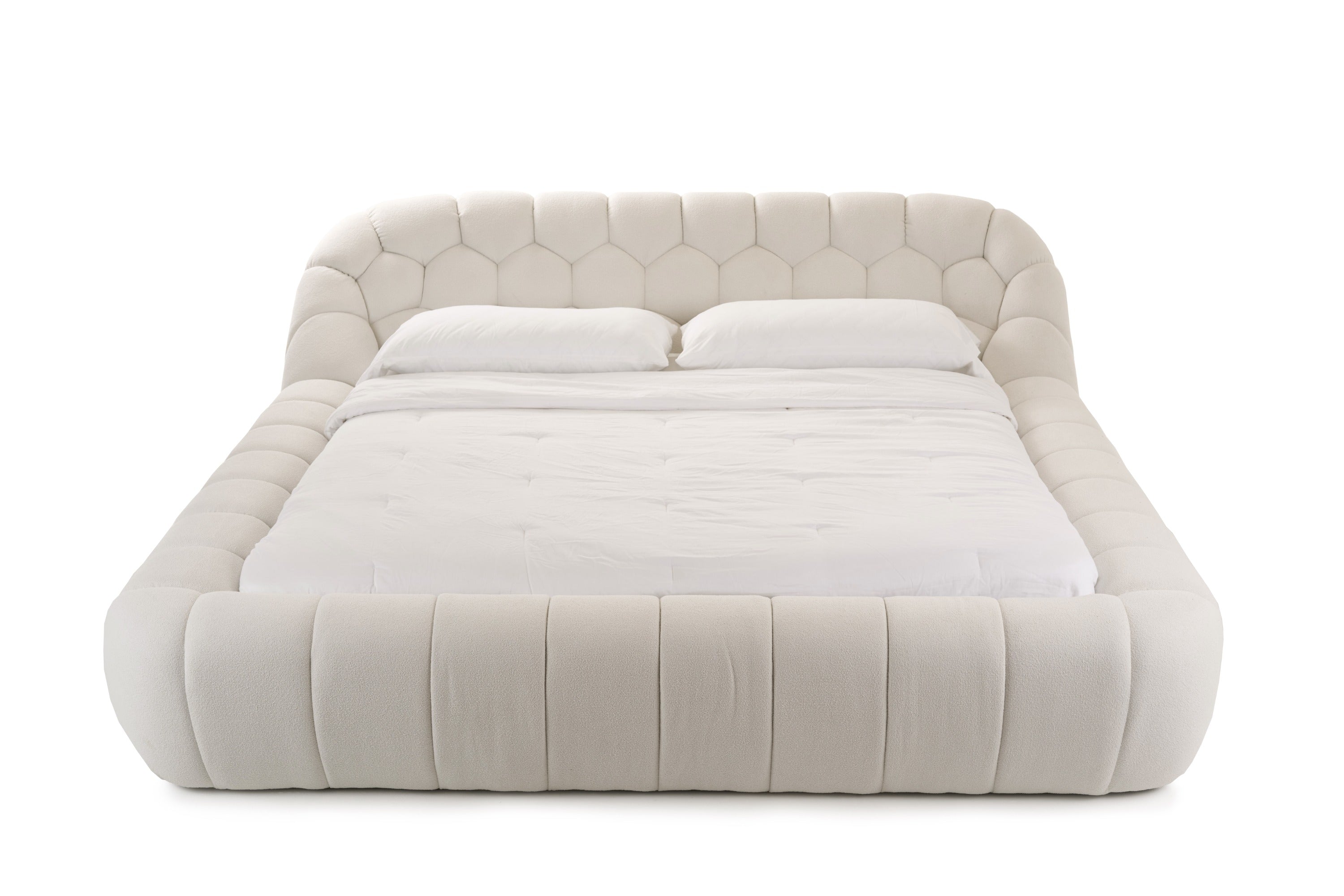 Divani Casa Yolonda - Modern Off-White Fabric Bed