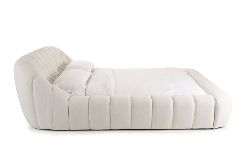 Divani Casa Yolonda - Modern Off-White Fabric Bed