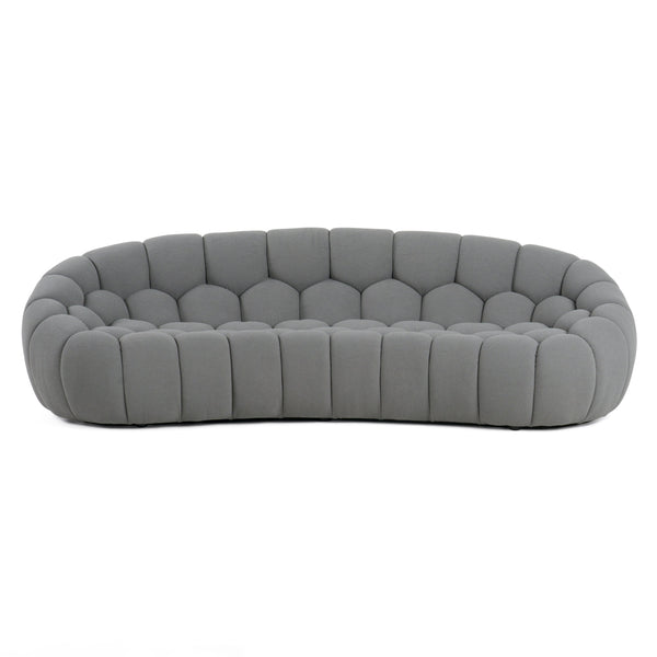 Divani Casa Yolonda - Modern Curved Light Grey Fabric Sofa Set