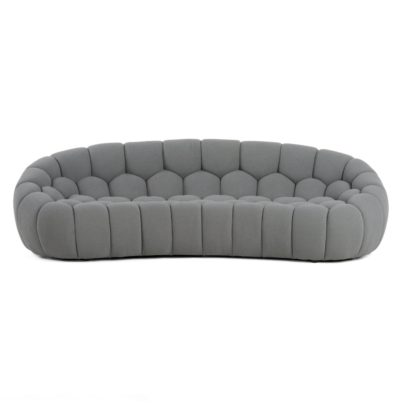 Divani Casa Yolonda - Modern Curved Light Grey Fabric Sofa Set