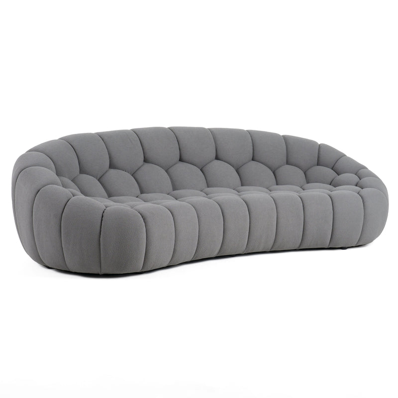 Divani Casa Yolonda - Modern Curved Light Grey Fabric Sofa Set