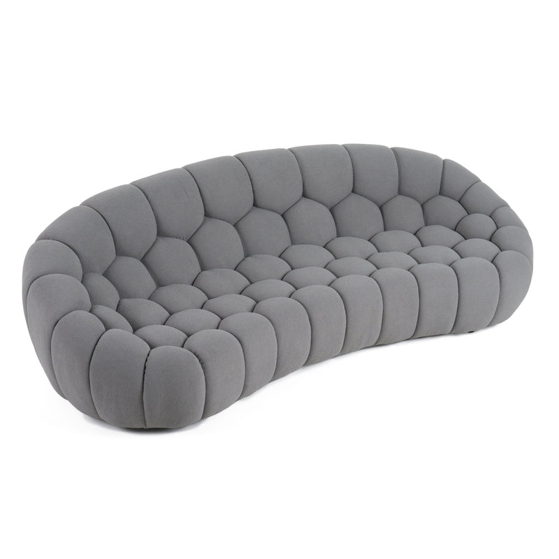 Divani Casa Yolonda - Modern Curved Light Grey Fabric Sofa Set