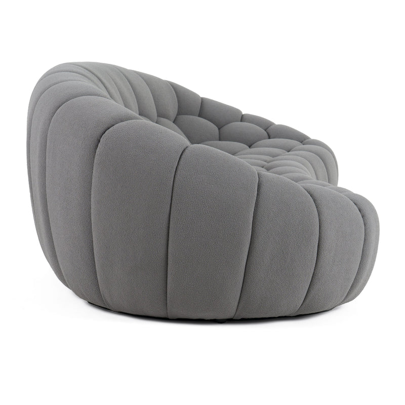 Divani Casa Yolonda - Modern Curved Light Grey Fabric Sofa Set