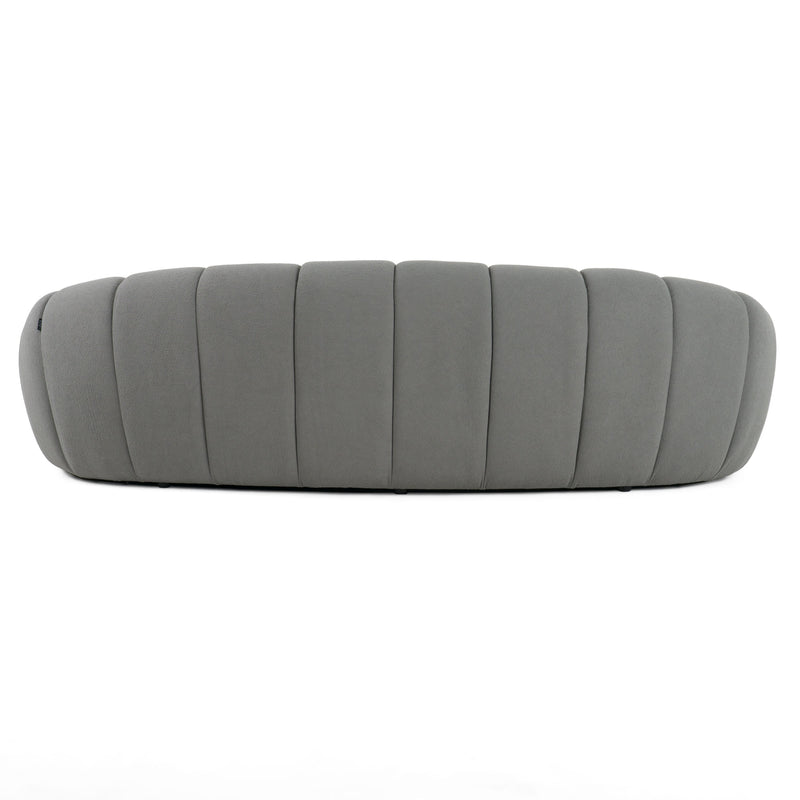 Divani Casa Yolonda - Modern Curved Light Grey Fabric Sofa Set