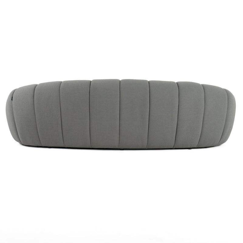 Divani Casa Yolonda - Modern Curved Light Grey Fabric Sofa