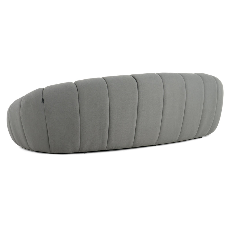 Divani Casa Yolonda - Modern Curved Light Grey Fabric Sofa