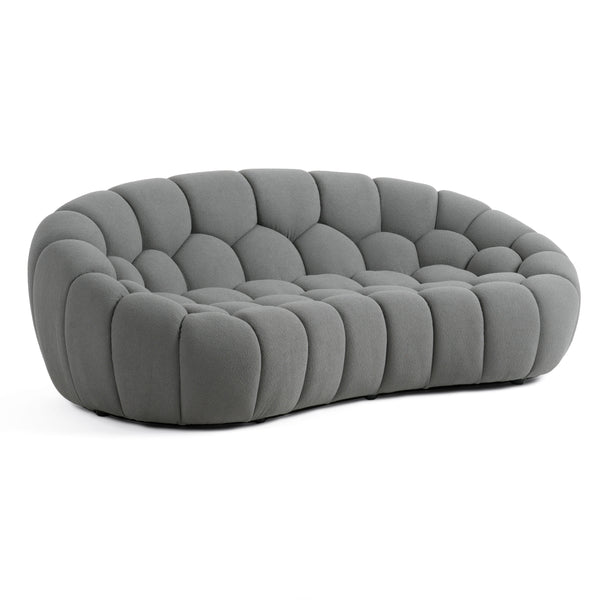 Divani Casa Yolonda - Modern Curved Light Grey Fabric Loveseat