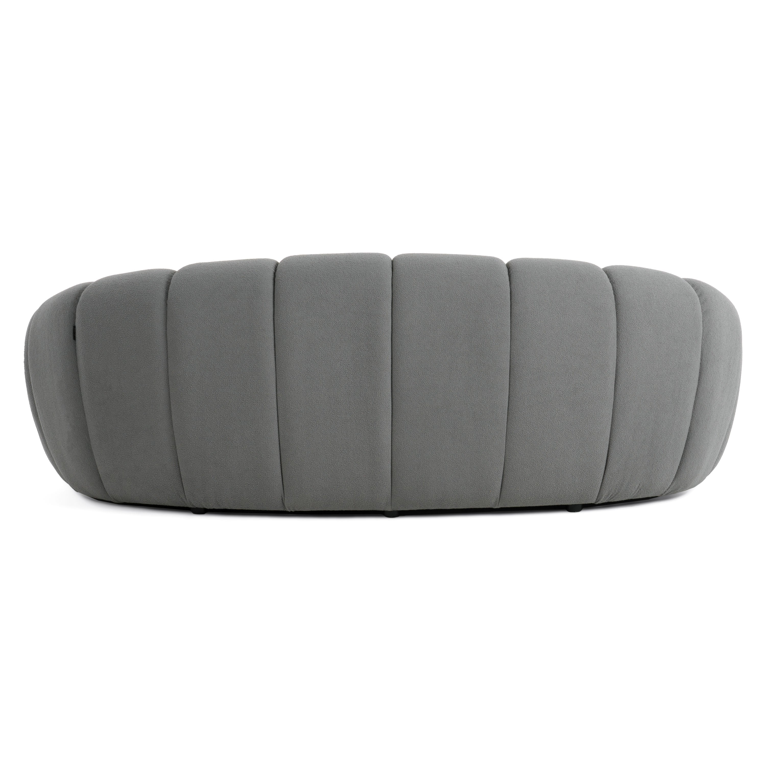 Divani Casa Yolonda - Modern Curved Light Grey Fabric Loveseat