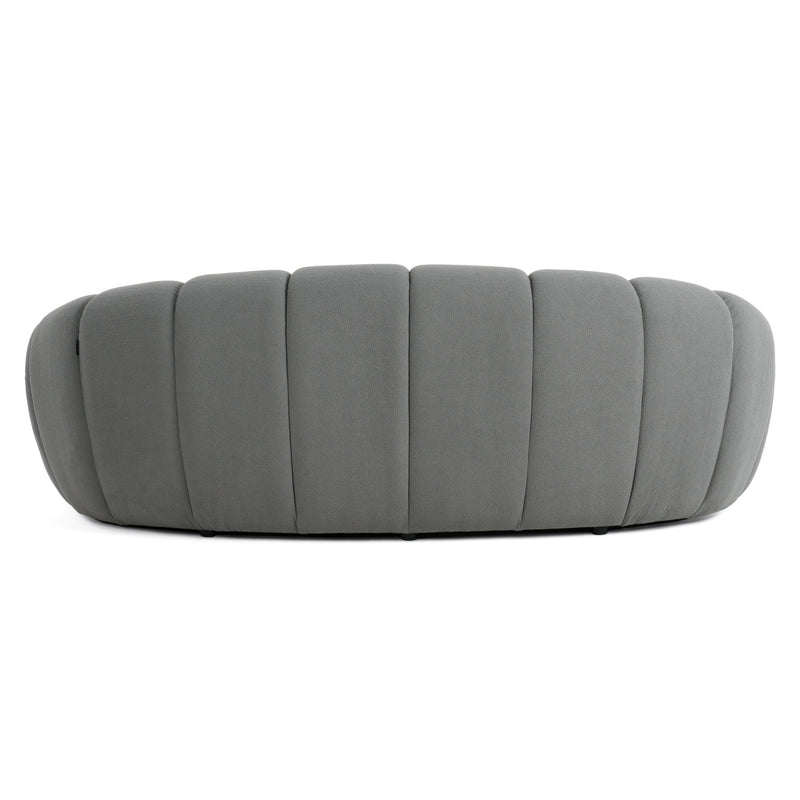 Divani Casa Yolonda - Modern Curved Light Grey Fabric Loveseat