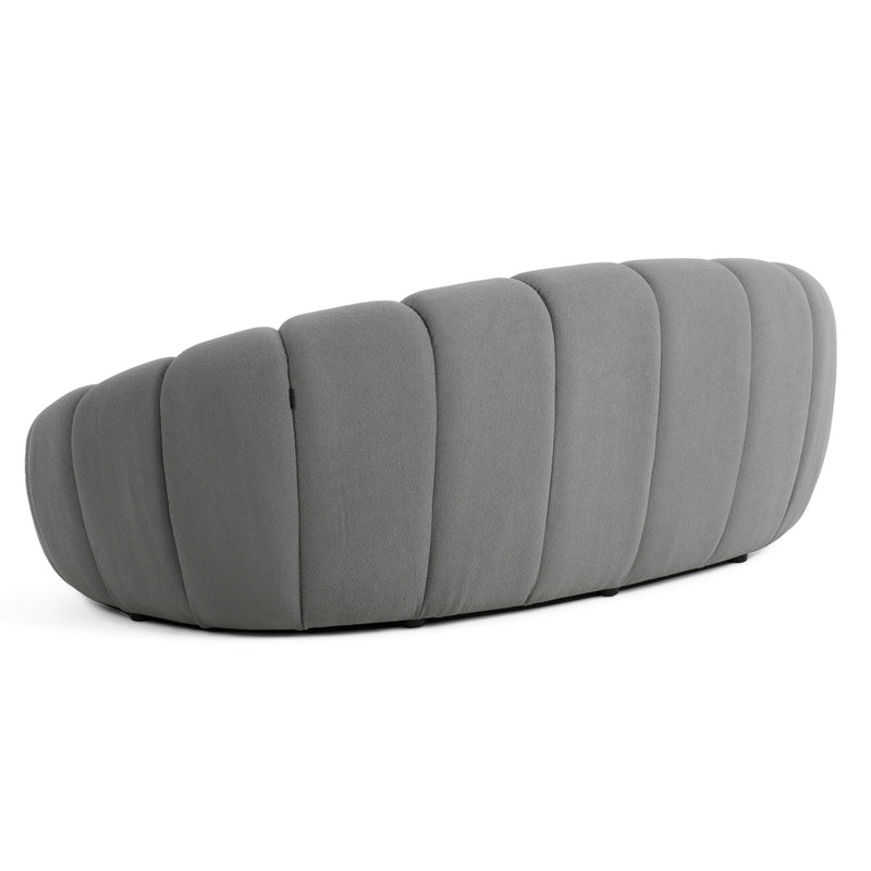 Divani Casa Yolonda - Modern Curved Light Grey Fabric Loveseat