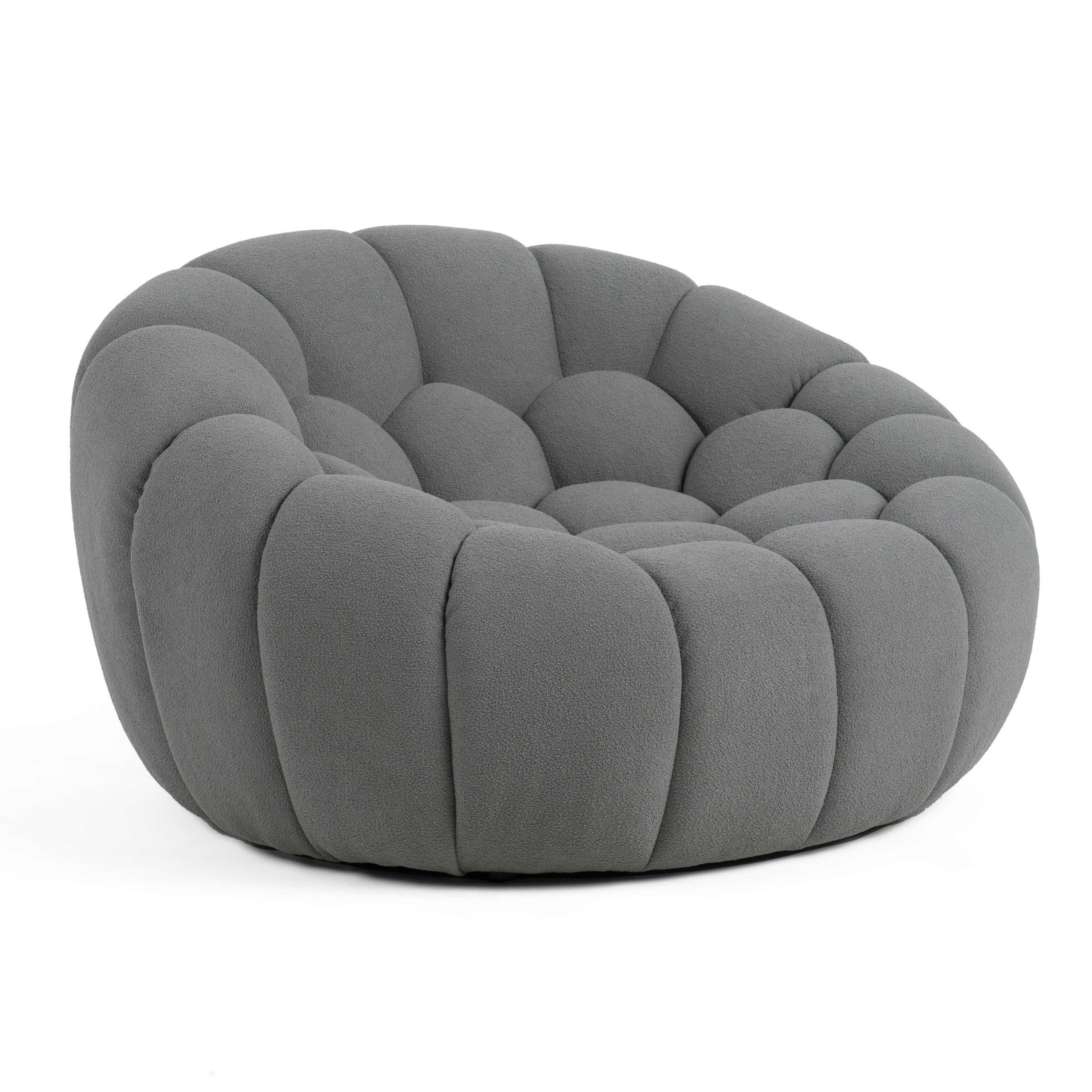 Divani Casa Yolonda - Modern Curved Light Grey Fabric Chair