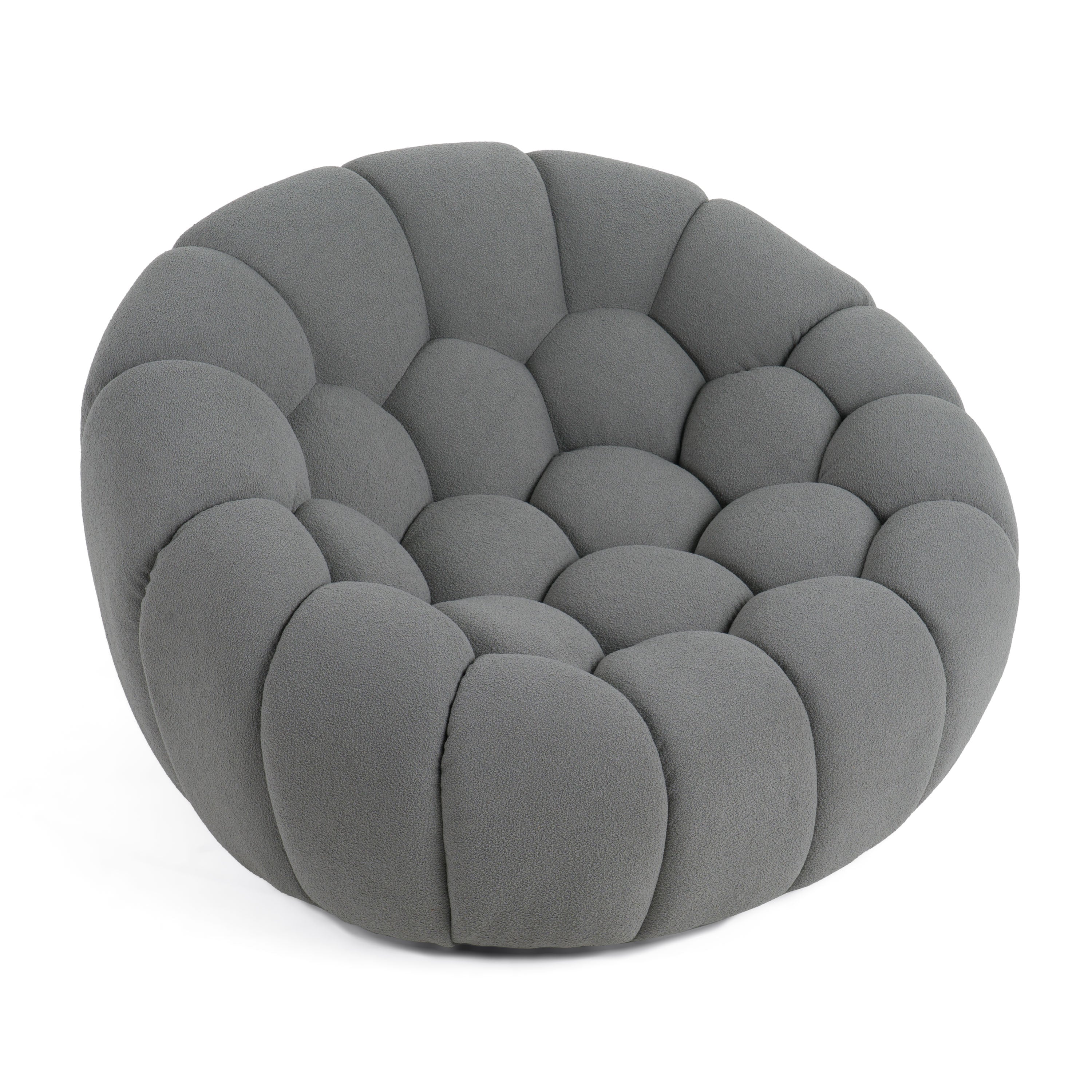 Divani Casa Yolonda - Modern Curved Light Grey Fabric Chair