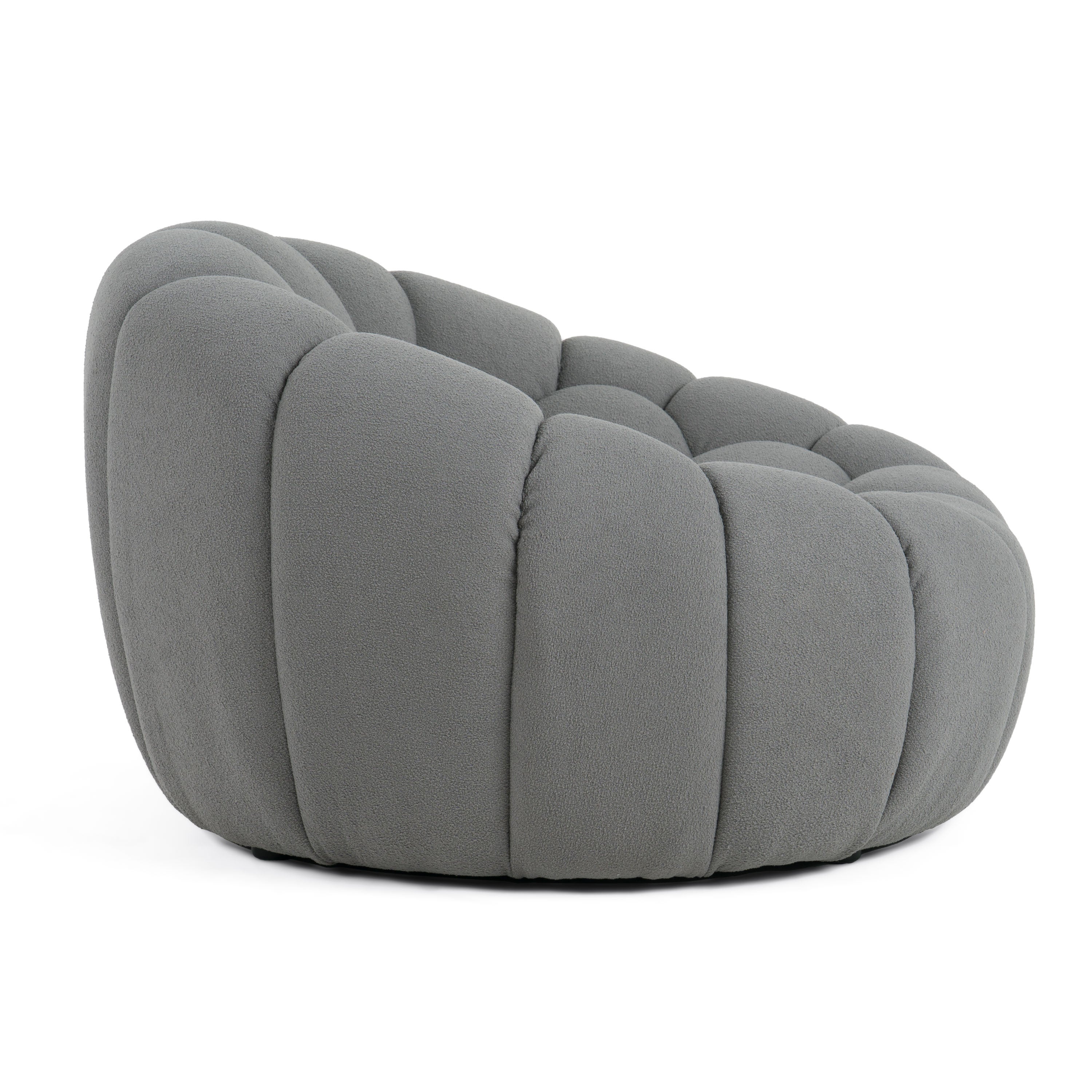 Divani Casa Yolonda - Modern Curved Light Grey Fabric Chair