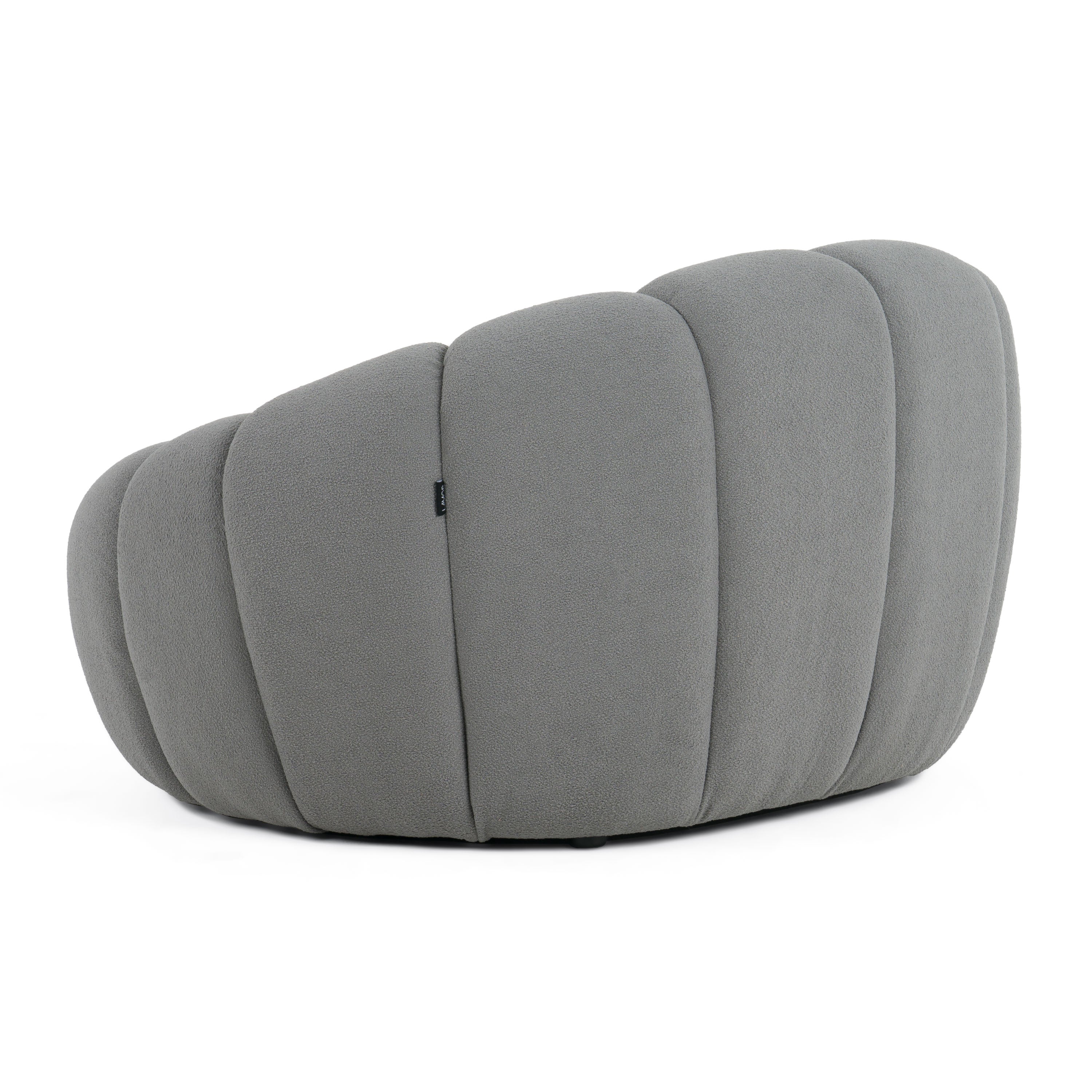 Divani Casa Yolonda - Modern Curved Light Grey Fabric Chair