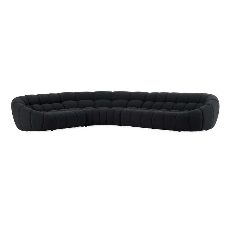 Divani Casa Yolonda - Black Fabric Sectional Sofa