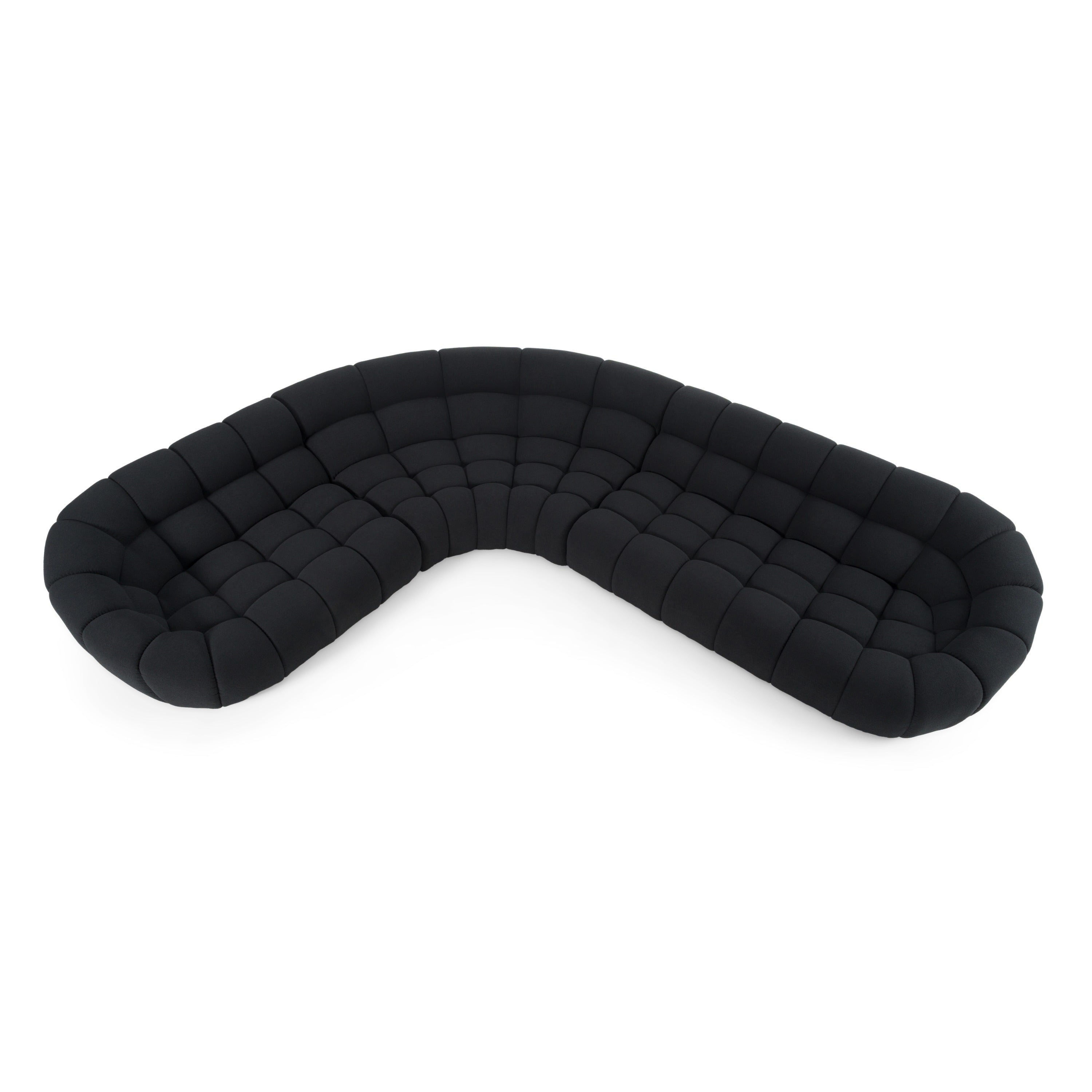 Divani Casa Yolonda - Black Fabric Sectional Sofa