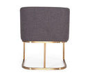 Modrest Yukon Modern Grey Fabric & Antique Brass Dining Chair