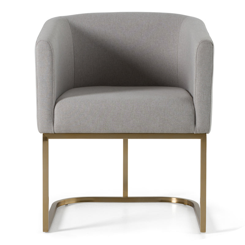 Modrest Yukon - Modern Light Grey Fabric Dining Chair