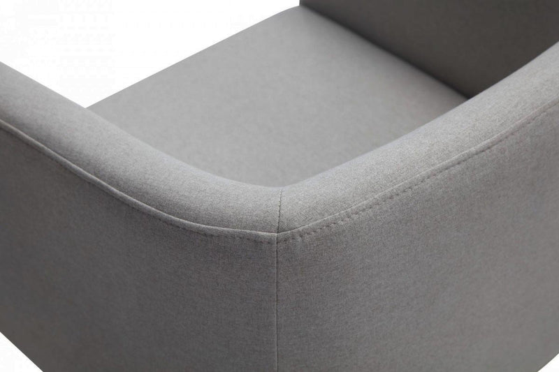 Modrest Yukon - Modern Medium Grey Fabric & Antique Brass Dining Chair