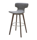 Modrest Zach Mid-Century Dark Grey Eco-Leather Bar Stool