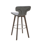 Modrest Zach Mid-Century Dark Grey Eco-Leather Bar Stool