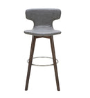 Modrest Zach Mid-Century Dark Grey Eco-Leather Bar Stool