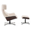 Modrest - Zahara Modern Beige Lounge Chair & Ottoman