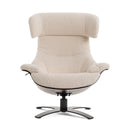 Modrest - Zahara Modern Beige Lounge Chair & Ottoman