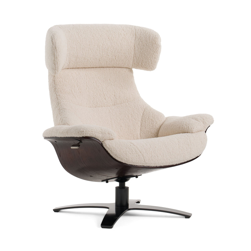 Modrest - Zahara Modern Beige Lounge Chair & Ottoman