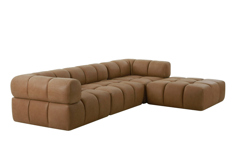 Divani Casa Everest - Modern Brown Leather Ottoman